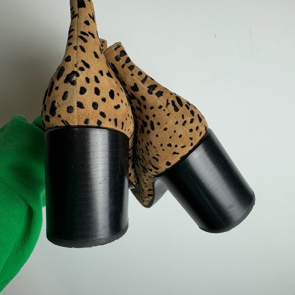 RAG & BONE “Aslen” Cheetah Print Suede Square Heel Ankle Boots - Picture 7 of 11